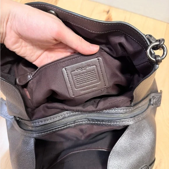 Coach 1941 Metallic Leather Dalton 31 Triple Compartment Shoulder Bag - Picture 8 of 9